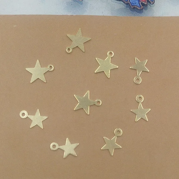 

6mm 8mm 200pcs Copper Antique Bronze Stars DIY Charms 3D Filigree Handmade pendant Embossing Connecting parts