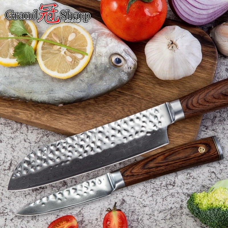 

Kitchen Knife Set vg10 Japanese Damascus Kitchen Knives Santoku Paring Knife Chef Knife Set 67 Layers Japanese Damascus Steel