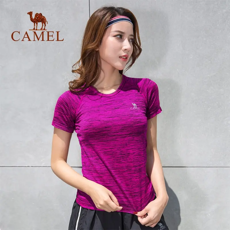 

CAMEL Running T-Shirts Fitness Gym Quick Dry Sports Slimming Workout Crossfit Jerseys Training Bodybuilding