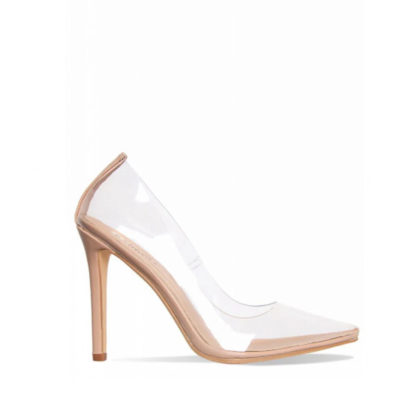 Perixir 2019 Women Pumps Transparent High Heels Sexy Pointed Toe Slip-on Wedding Party Shoes for Lady Comfortable Heeled Pumps