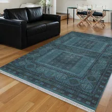 Else темно-синий этнический винтажный турецкий, османский дизайн 3d принт Противоскользящий килим моющийся декоративный ковер для килим в богемном стиле