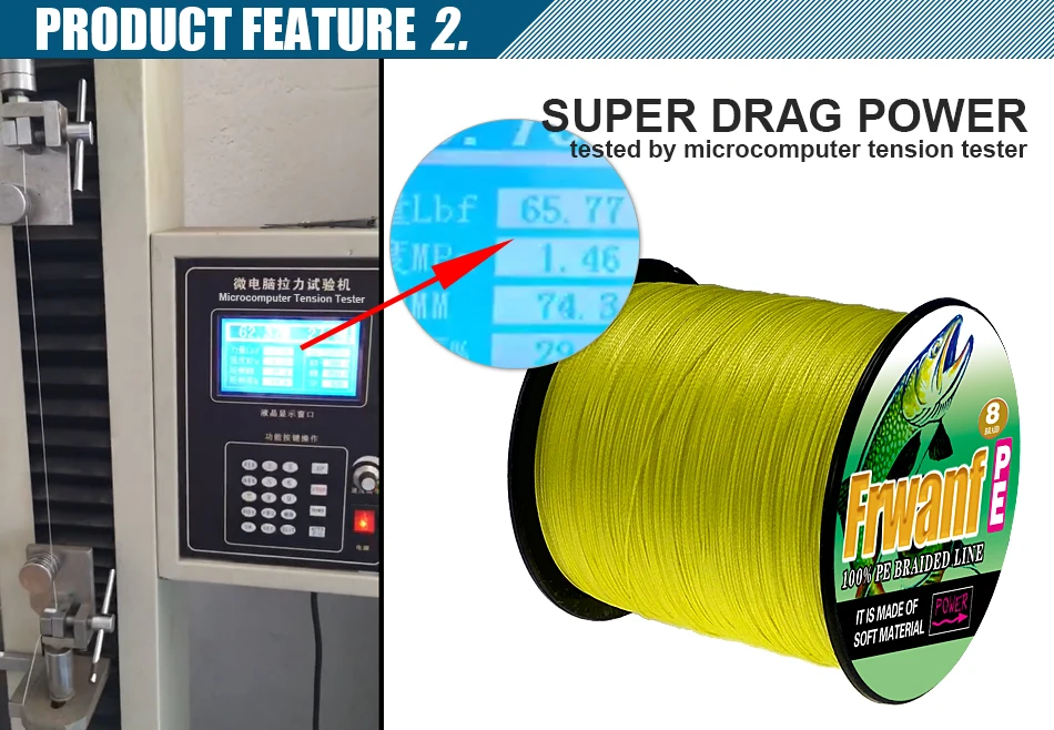 Frwanf 8 Strand Japan Super Strong PE Braided Fishing Line Multifilament Fishing Line 500m Braid Thread Black 8 Braid 6LB -300LB