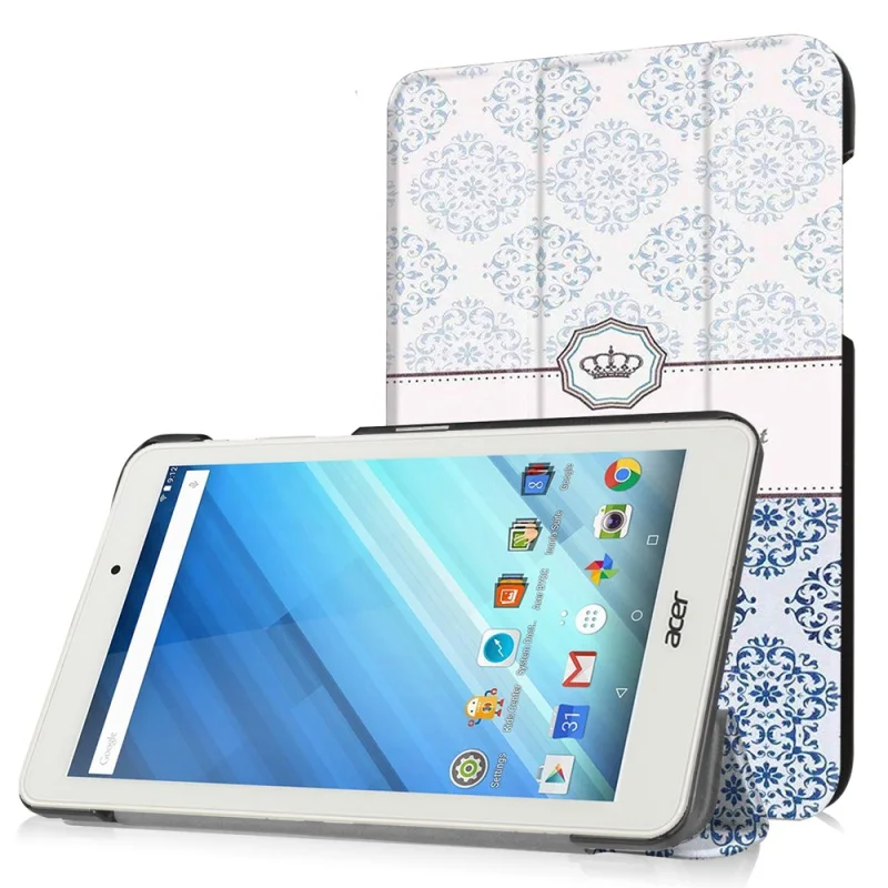 Color Printed Leather Tablet Case for Acer Iconia One 8 B1 850 Damask Pattern