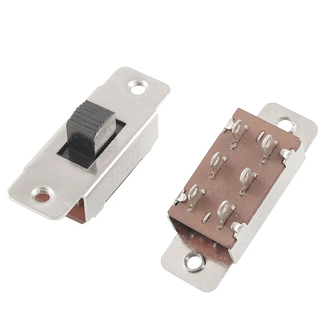 

UXCELL 5 Pcs On/Off/On 3 Position Dpdt 2P2t Pcb Panel Slide Switch 6A/125V 3A/250V Ac