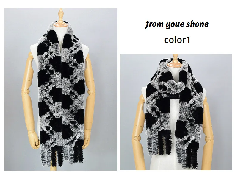 Long scarf Real Rex Rabbit Fur Scarves female winter lady scarf natural Rabbit Fur scarves Russian plus size