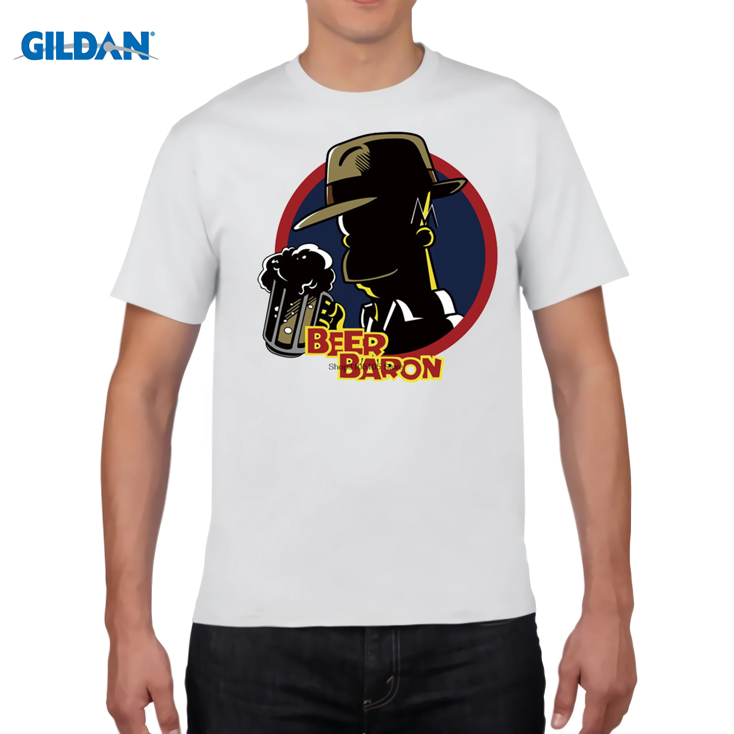 casual t shirt Beer Baron Cool Design Mens T Shirt Summer