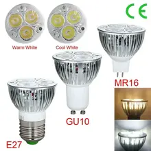 GU10/MR16/E27 ультра яркий CREE Светодиодный точечный светильник Серебряная лампочка лампа с регулируемой яркостью