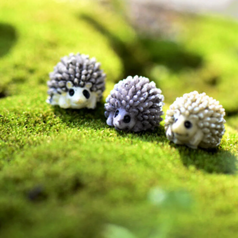 

1PC DIY Mini Miniature Animal Small Hedgehog Micro Landscape Dollhouse Decor Resin Garden Ornament Colo