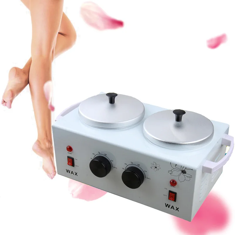 

Double Heater Hair Removal Depilatory Wax Machine Warmer Adjustable Temperature Hot Paraffin Skin Care Hand Treatment Machine