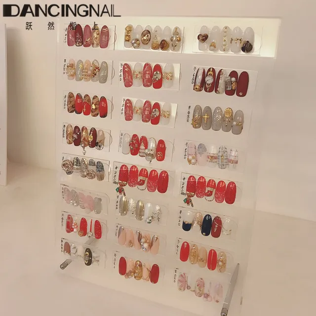 120pcs Nail Art Tips Display Rack With Magnetic Acrylic 120pcs Nail Art Tips Display Rack With Magnetic Acrylic Board Stand Desktop Storage Holder Salon