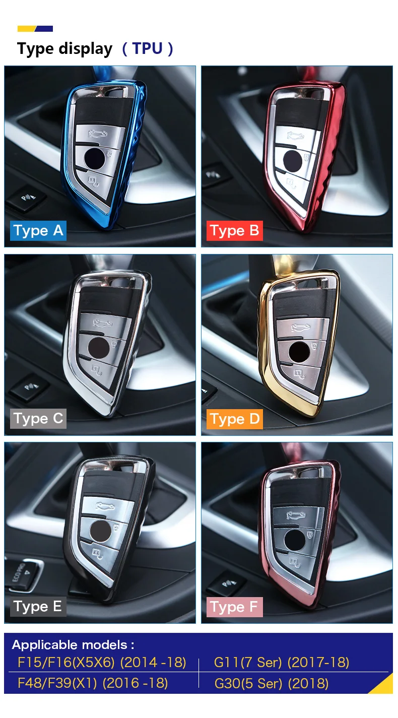 AIRSPEED TPU Car Key Protection Shell Upgraded Car Key Cover Case for BMW F15 X6 F16 G11 F48 F39 G30 Accessories Car Styling (2)