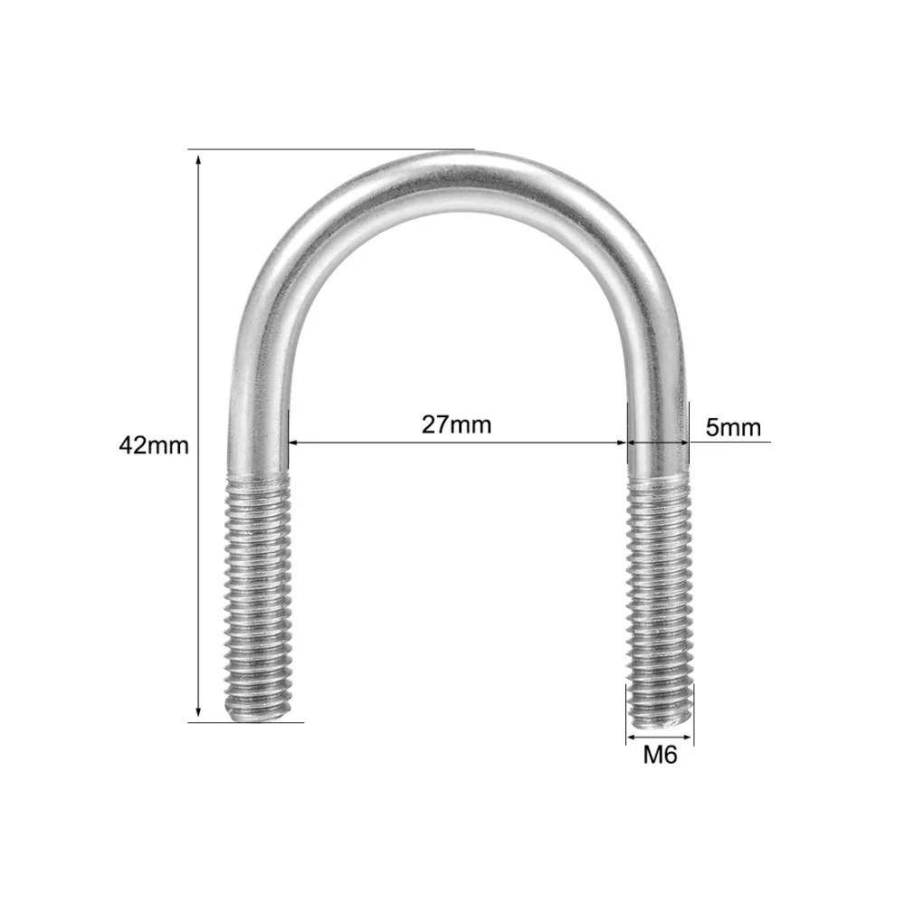 5 шт. M6 304 Нержавеющая сталь u-болты: застежка-липучка для 18/22/27 мм трубы Диаметр для строительства Установка транспортного средства