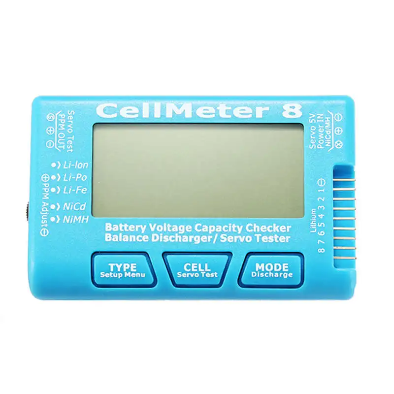 CellMeter8 AOK 8S цифровой ЖК экран батарея напряжение емкость баланс Servo тестер с