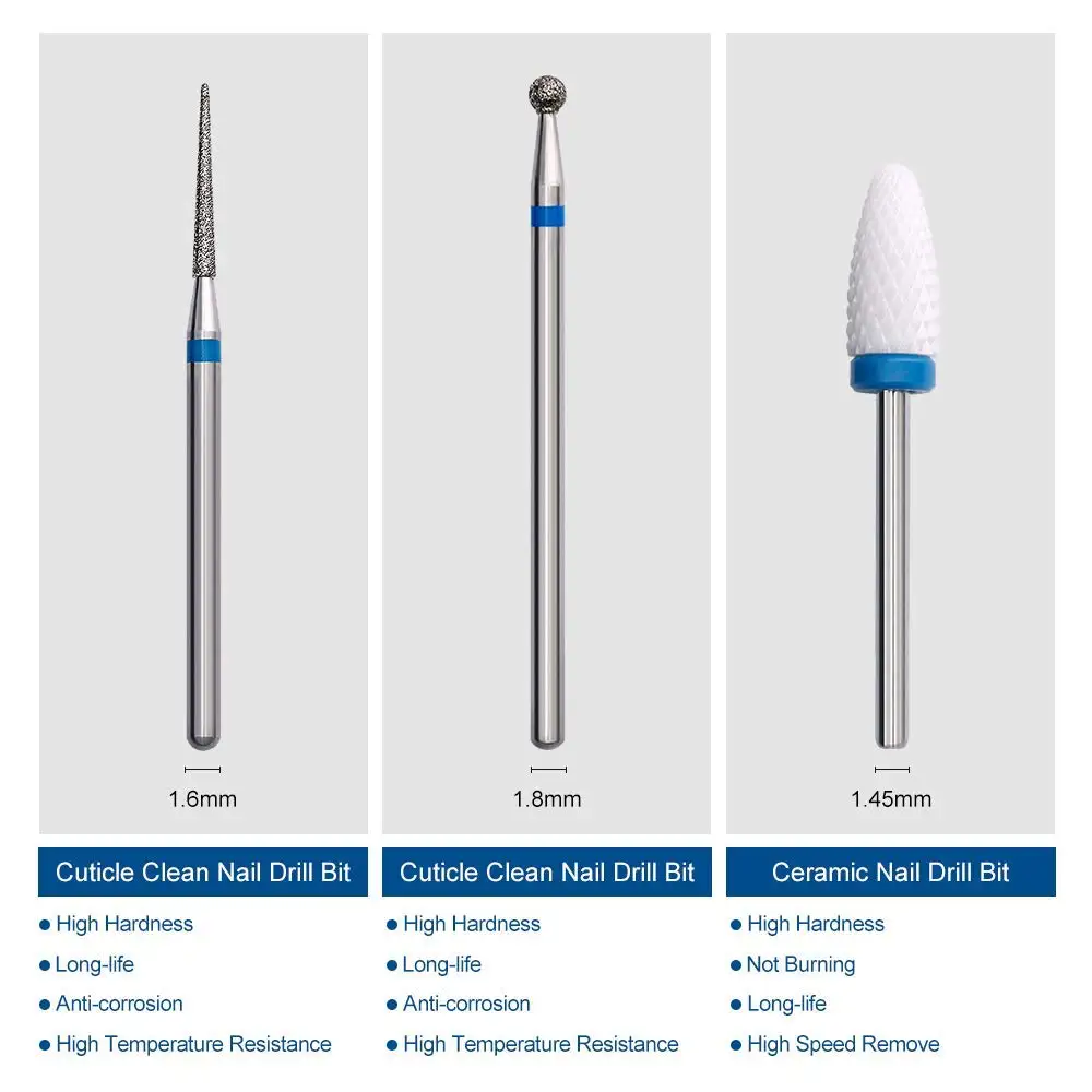 Для удаления кутикул набор сверл для ногтей со средними керамическими сверлами для ногтей гель для сверления накладных ногтей Удаление 4 шт. набор сверл