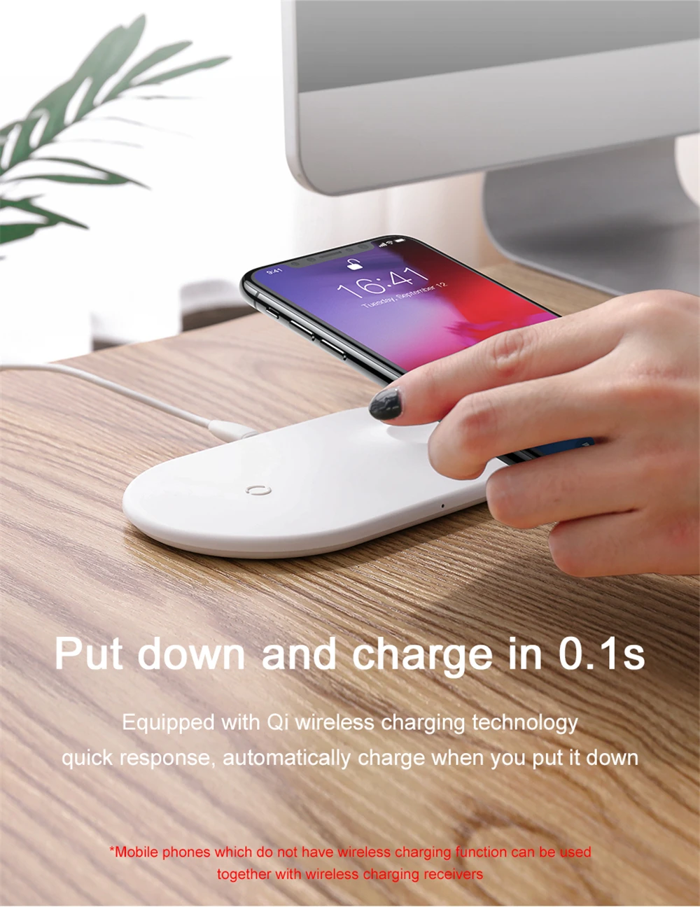 BASEUS BSWC-P19 Double Bases Smart 2-in-1 Wireless Charger Fast Charging Pad - White-8