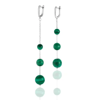 

Earrings with malachite