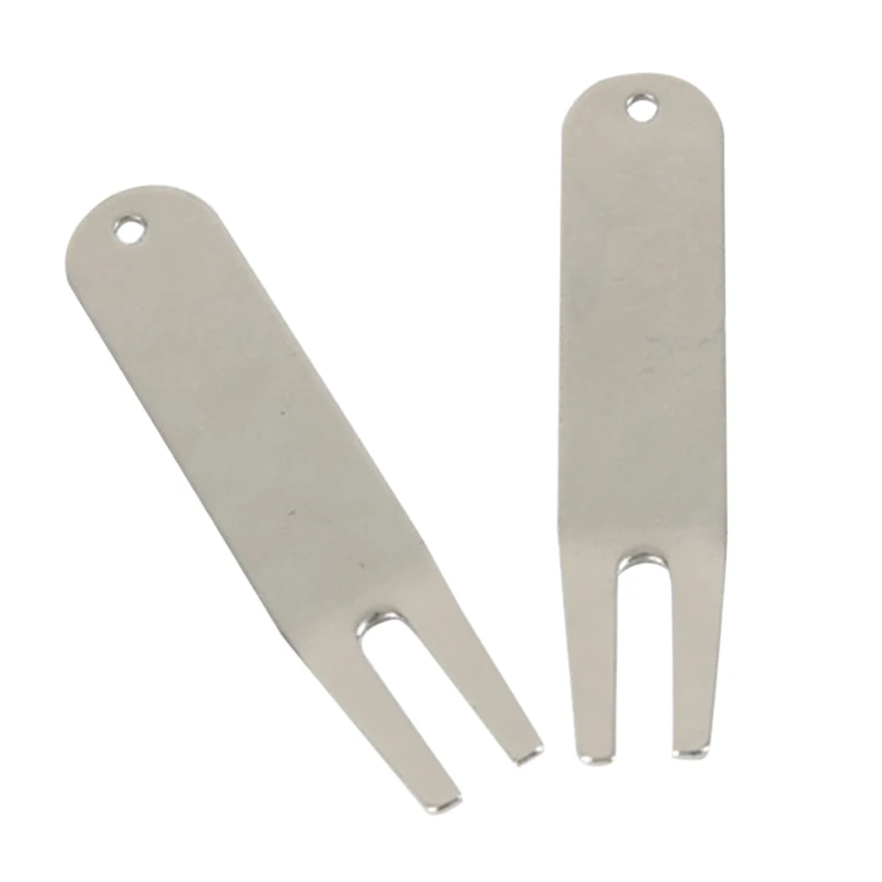 2pcs Stainless Steel Golf Divot Tool Golf Green Fork Divot Repair Tools