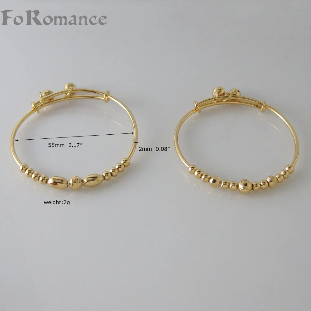 

MIN ORDER 10$/ GREAT GIFT PLAIN BAND MANY ROUND AND OVAL BALLS BANGLE FOR YOUTH OR KIDS DIAMETER 2.17" - YELLOW GOLD GP OVERLAY