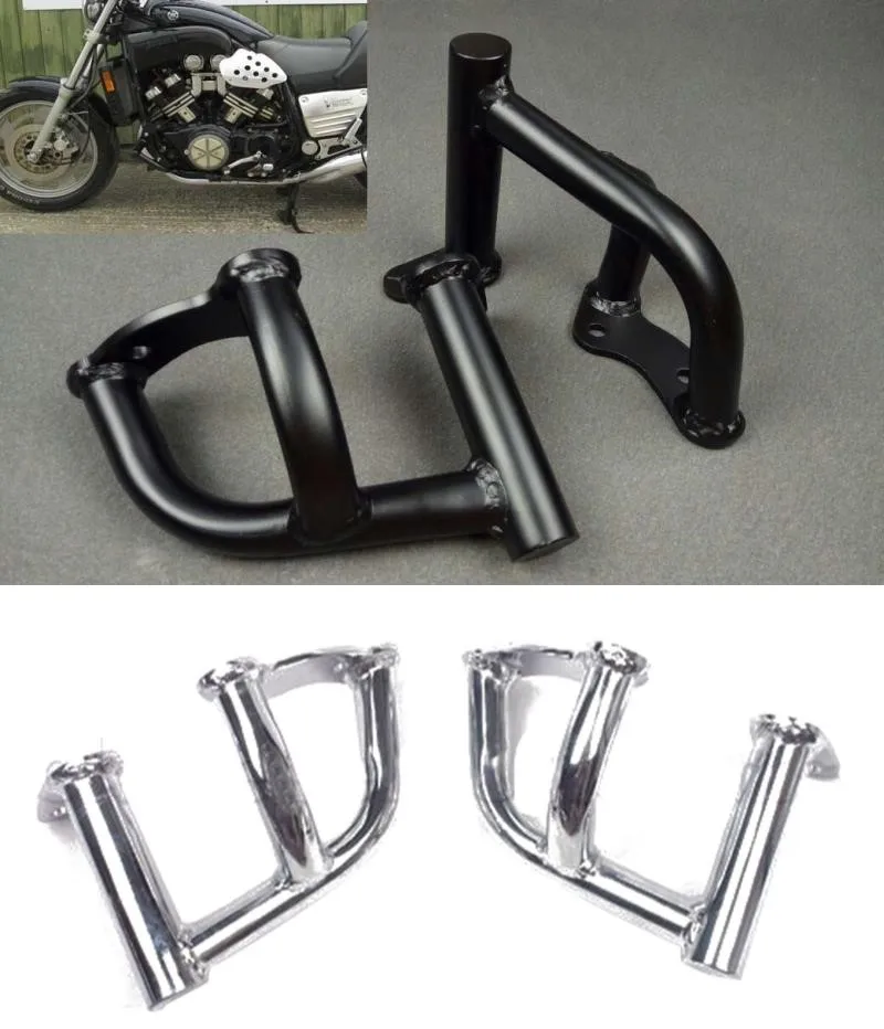 

Highway Engine Guard Crash Protector Bars for Yamaha Vmax VMX 1200 VMX1200 1985-2007 85-07 Black/ Chrome