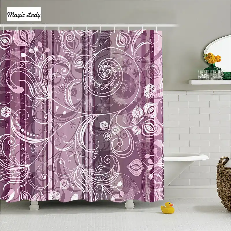 Shower Curtains Purple Bathroom Accessories Flowers Leaves Curvy Shower Curtains Purple Bathroom