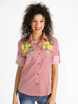 

Cotton striped shirt with flowers