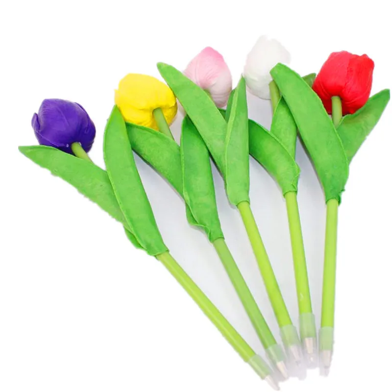 Красочные в форме тюльпана от Шариковая Ручка-Новинка ПУ имитация растения и цветы шариковая ручка 0,7 мм синие чернила подарок для школьных принадлежностей