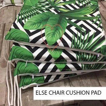 

Else Black White Ogee Green Leaves 3d Print Chair Pad Seat Cushion Soft Memory Foam Full Lenght Ties Non Slip Washable Zipper