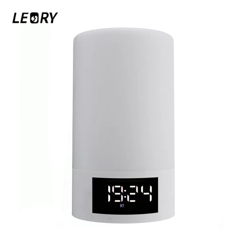 

LEORY M6 Touch Control bluetooth Speaker Portable Wireless Alarm Clock Speaker Smartspeaker FM Radio Digital Bed Lamp Speaker