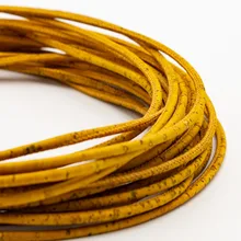 3 мм круглые желтые Корк шнур португальская пробка поставки ювелирных изделий/выводов шнур веганских материалов COR-358