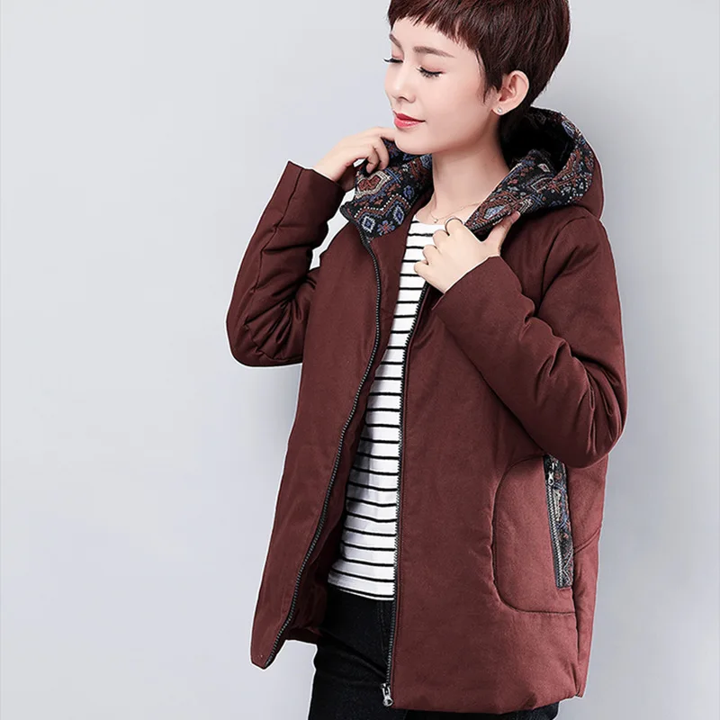 D'âge 5 Taille Zipper Lâche 2 Section 1 À Nouveau 97 2018 Parka Femmes Capuche 3 5xl Spliced Plus Moyen Hiver Veste Courte Coton M La pWTPn7zq