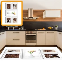 Еще чашка кофейника кофейные бобы цветы 3d принт Нескользящая микрофибра кухня современный декоративный моющийся коврик