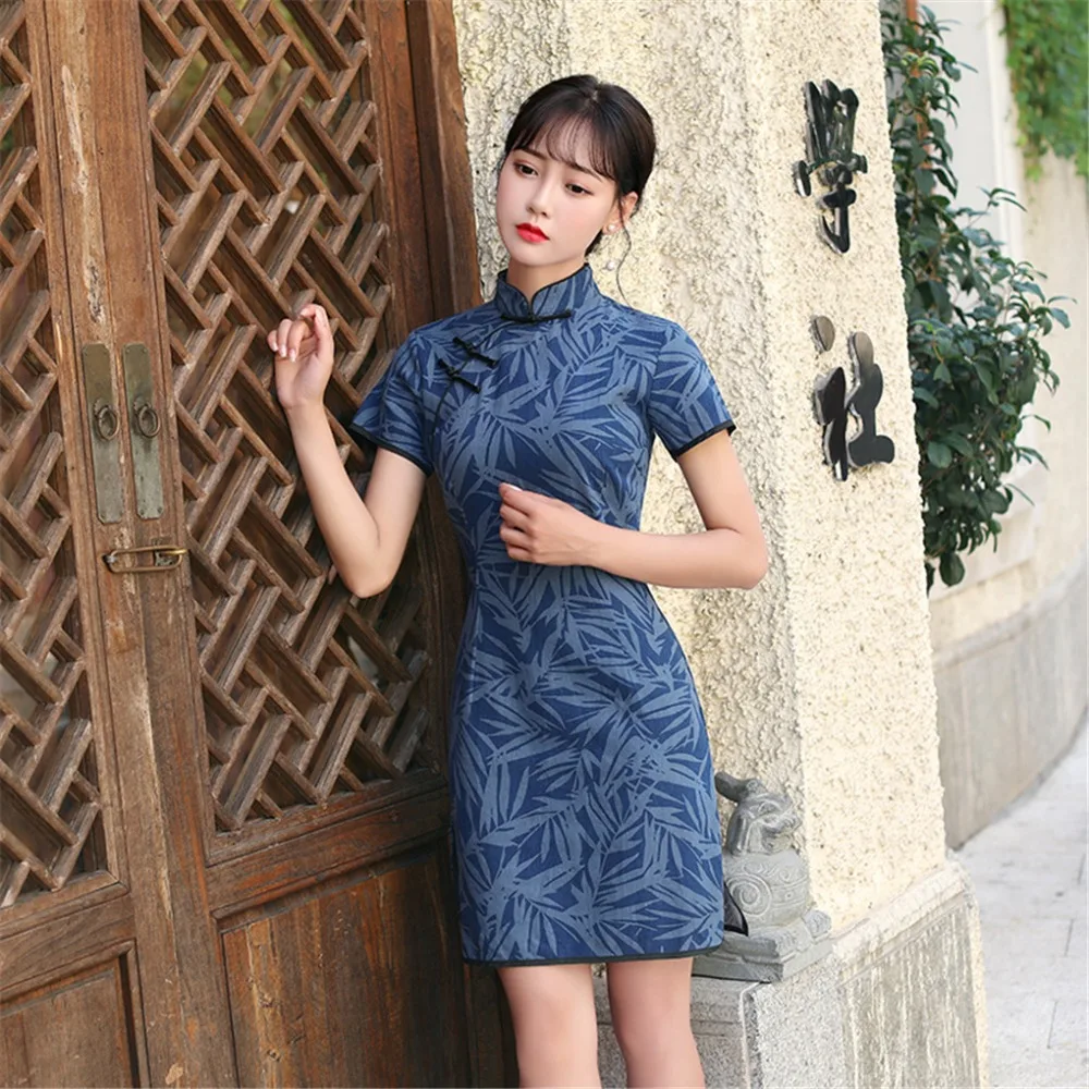 Шанхай история 2019 Весна Cheongsam смесь льна Qipao с подкладкой китайское традиционное платье Восточный китайский Женская одежда