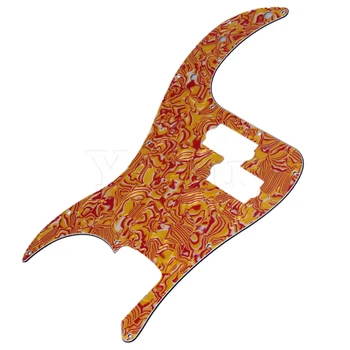 

Yibuy PB Electric Bass Parts Red Shell P Bass Pickguard Scratch Plate 3 Ply