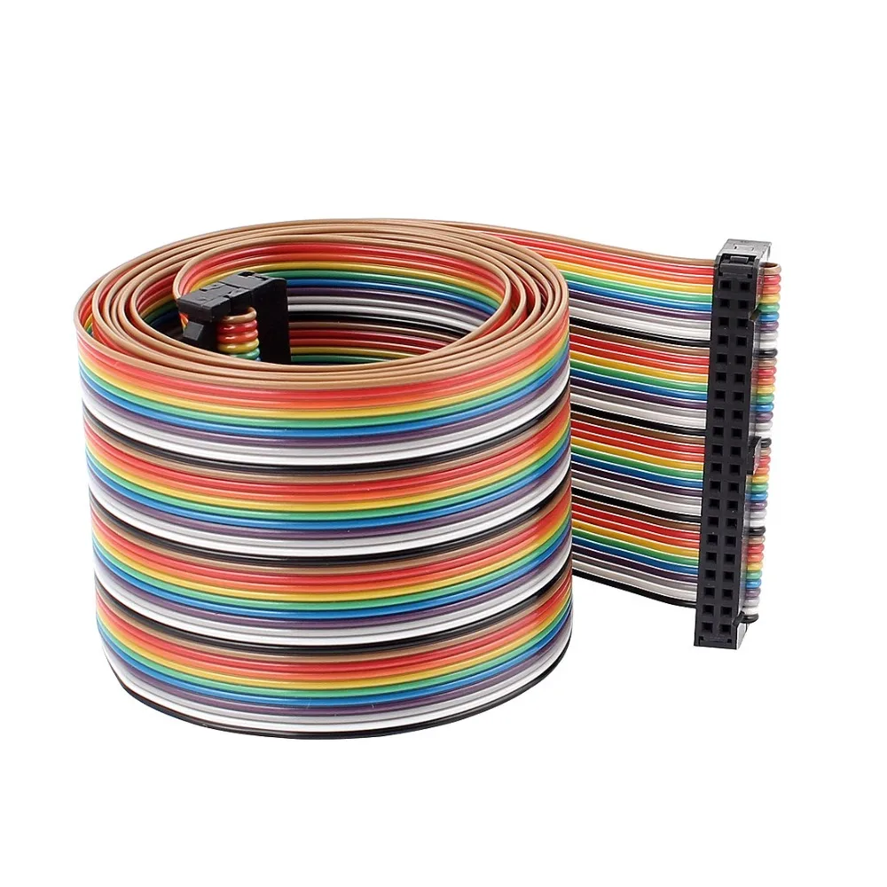 

UXCELL 2.54mm Pitch 40 Pin F/F Connector IDC Flat Rainbow Ribbon Cable 118cm Wiring Accessories Electrical Equipment Supplies