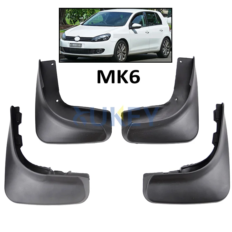 Набор литых брызговиков для Volkswagen VW Golf 6 Mk6 2009 2010 2011 2012 Брызговики передние задние