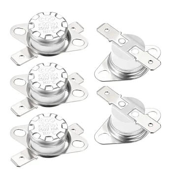 

UXCELL 5Pcs KSD301 Thermostat Temperature Control Switches 160/165 Celsius Degree 10A Normally Closed N.C 6.3mm Pin Supplies