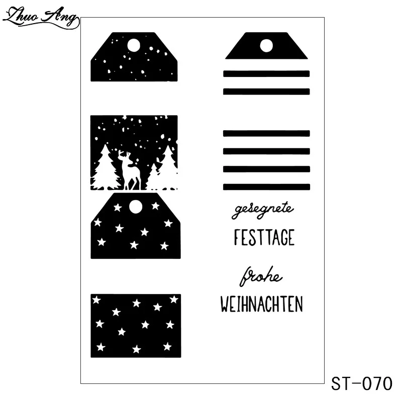 ZhuoAng немецкие прозрачные штампы для самостоятельного скрапбукинга фотоальбомов для изготовления открыток для самостоятельного украшения - Цвет: stamps-070