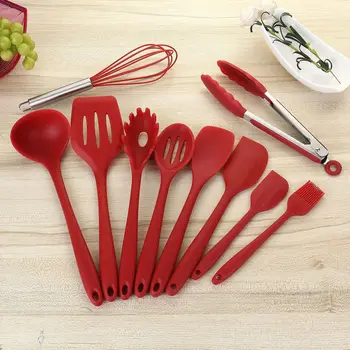

10pcs Non-Stick Kitchenware Silicone Heat Resistant Kitchen Cooking Utensils Baking Tool Cooking Tool Sets