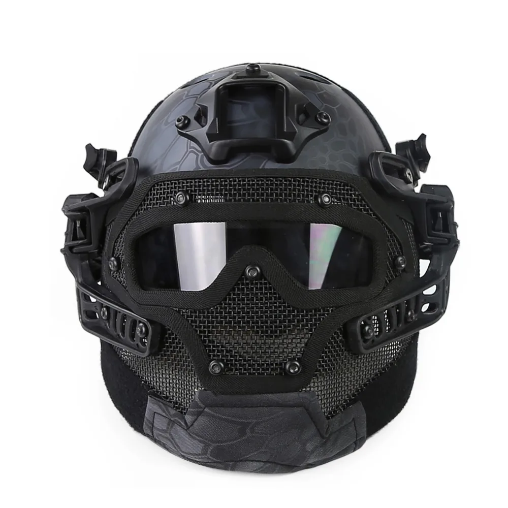 Прочный страйкбол Пейнтбол тактический шлем защитный Быстрый шлем ABS тактическая маска с очками для страйкбол Пейнтбольный Варгейм