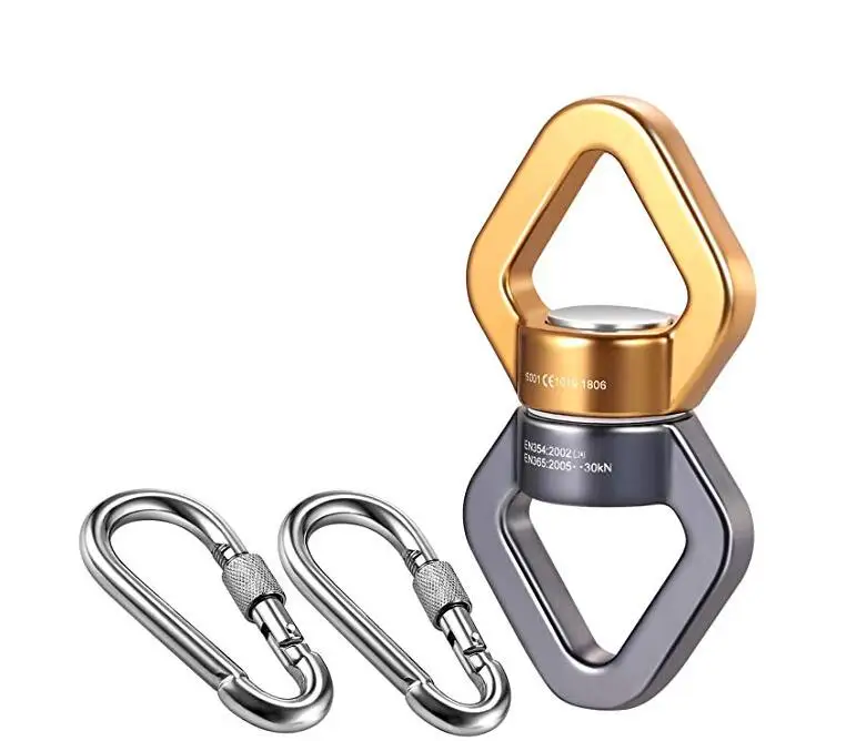 

5 Kits Tree Swing Swivel with 2 Carabiners 30KN for Aerial Silks, Spider Web Tree Swing, Hanging Hammock, Children's Pod Swing