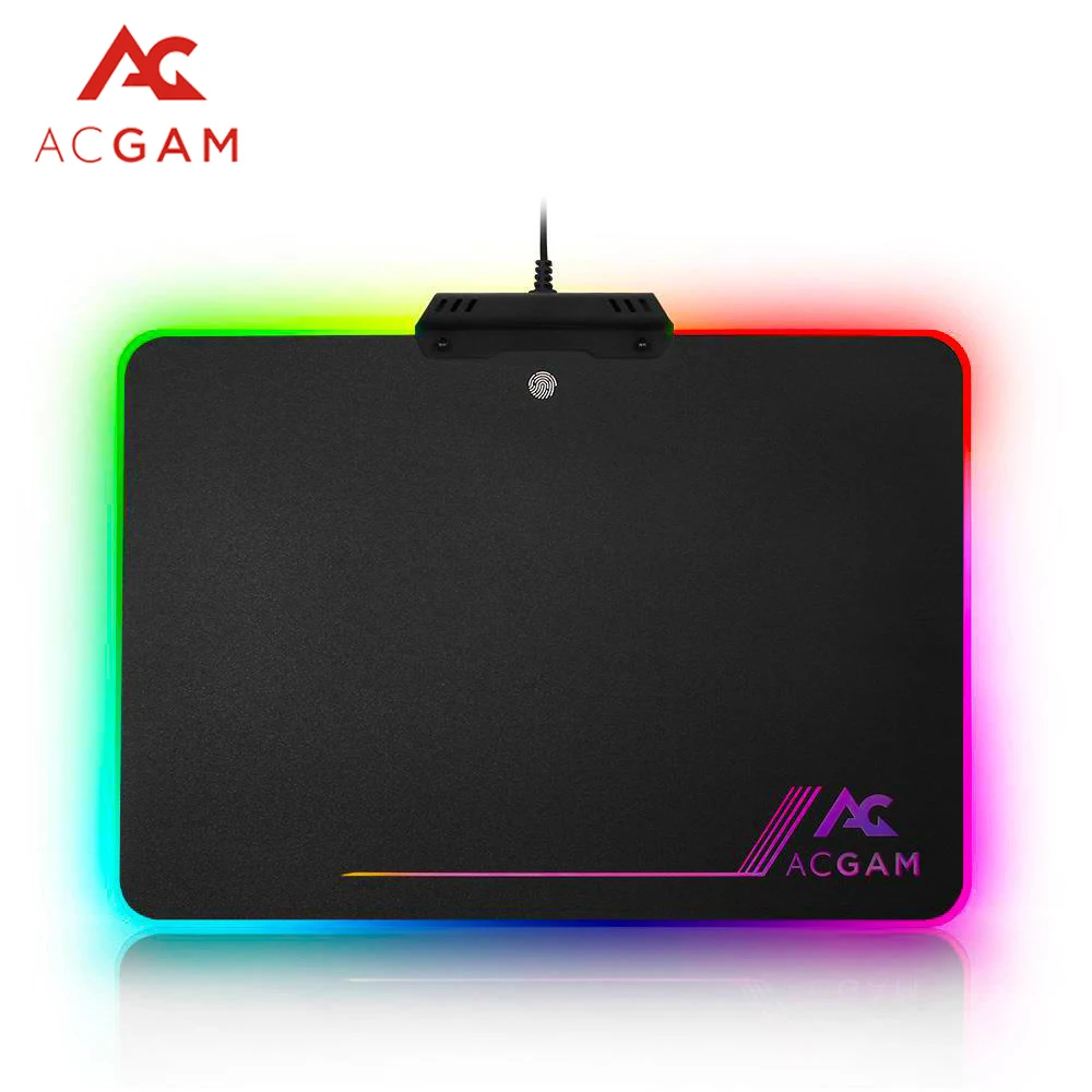 

ACGAM P09 RGB Lighting USB 2.0 Hard Non-slip Rubber Base LED Glowing Hard Computer Gaming Mouse Pad Color Lighting Mat Pads