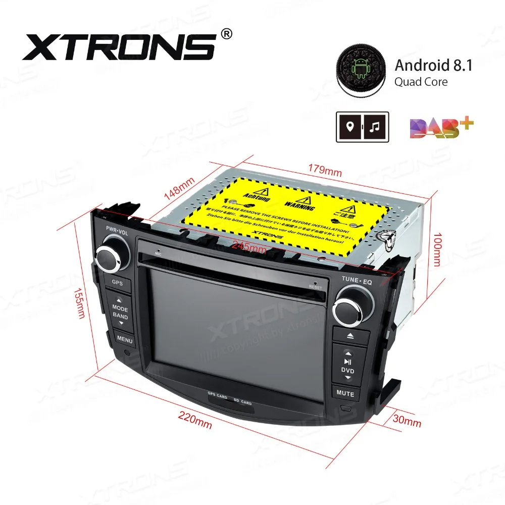 Flash Deal XTRONS 7" Android 8.1 Car DVD Multimedia Player GPS Navigation RCA Radio USB for Toyota RAV4 2006 2007 2008 2009 2010 2011 2012 4