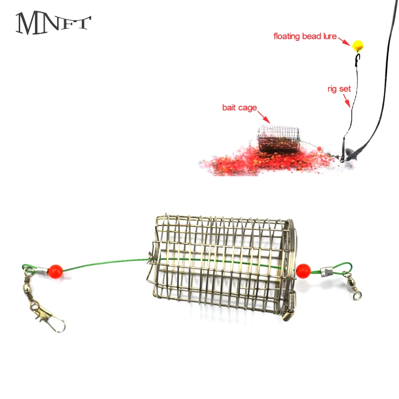 MNFT 5Pcs Bait Trap Basket Tackle Stainless Steel Wire Cage For Carp