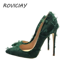 Borlas senhoras salto alto stiletto sexy bombas femininas primavera outono festa de casamento mulher sapatos 8 cm 10 cm 12 cm 33-45 bm012 roviciya