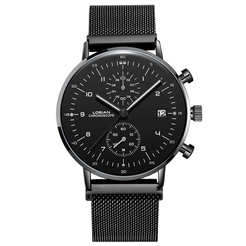 Бизнес черные наручные кварцевые часы с датой светящиеся стрелки календарь 24 часа минут водонепроницаемые мужские часы jam Tangan - Цвет: b