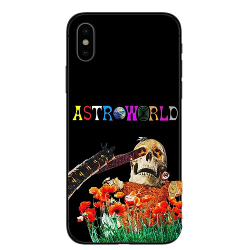 С изображением Трэвиса Скотта телефонные чехлы astroworld sicko режим для iPhone 6 7 8 плюс XS