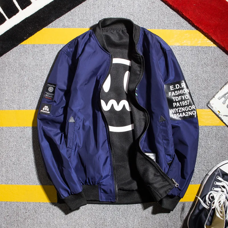 

OATHBIRD jackets men bomber jacket yong man autumn outwear casual boys streetwear reversed spring coats both side wear clothing