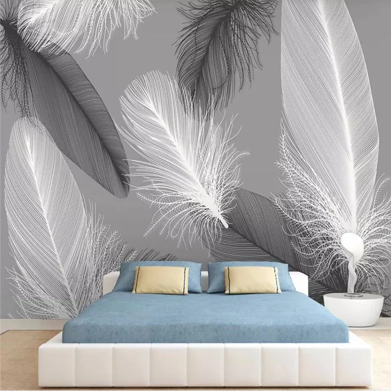 Original modern Nordic feather wall professional production mural wholesale wallpaper mural poster photo wall Original modern Nordic feather wall professional production mural wholesale wallpaper mural poster photo wall