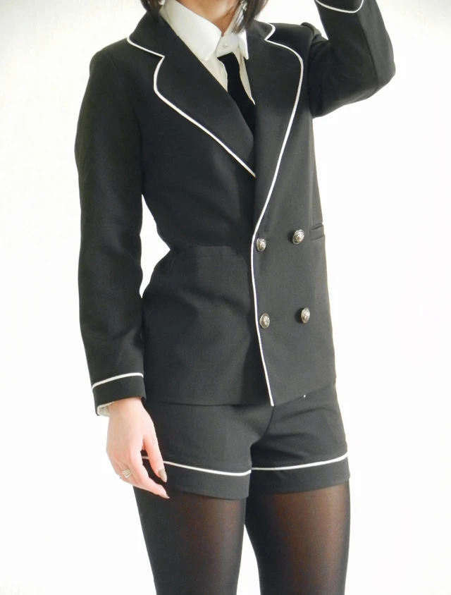 Korean Edition White Edge Skinny Temperament Fashion Two Sets Shorts Woman Office Lady Attractive suit