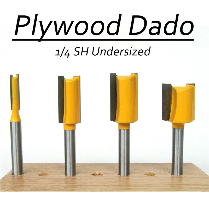 4Pcs 1/4'' Handle Wooden Milling Cutter Router Bit Door Plywood 1/4 1/2 5/8 3/4 Shank Router Bit